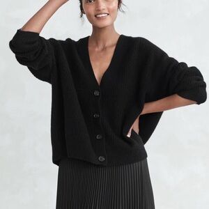 Jenni Kayne Cropped Cashmere Cocoon Cardigan - black - M